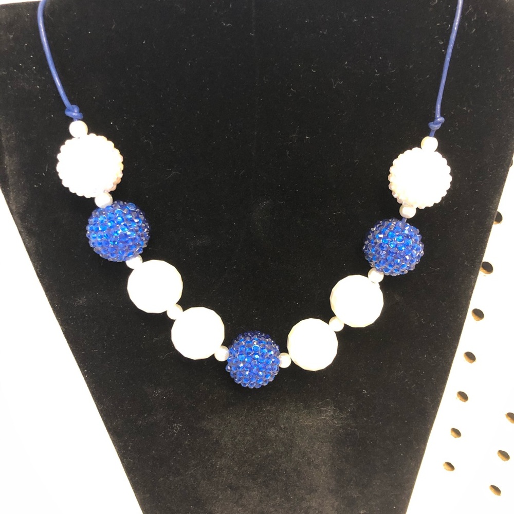 Blue & white handmade necklace
